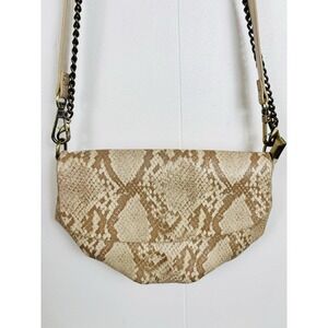 Anthropologie Snake Skin Animal Print Style Small Shoulder Bag Removable Straps